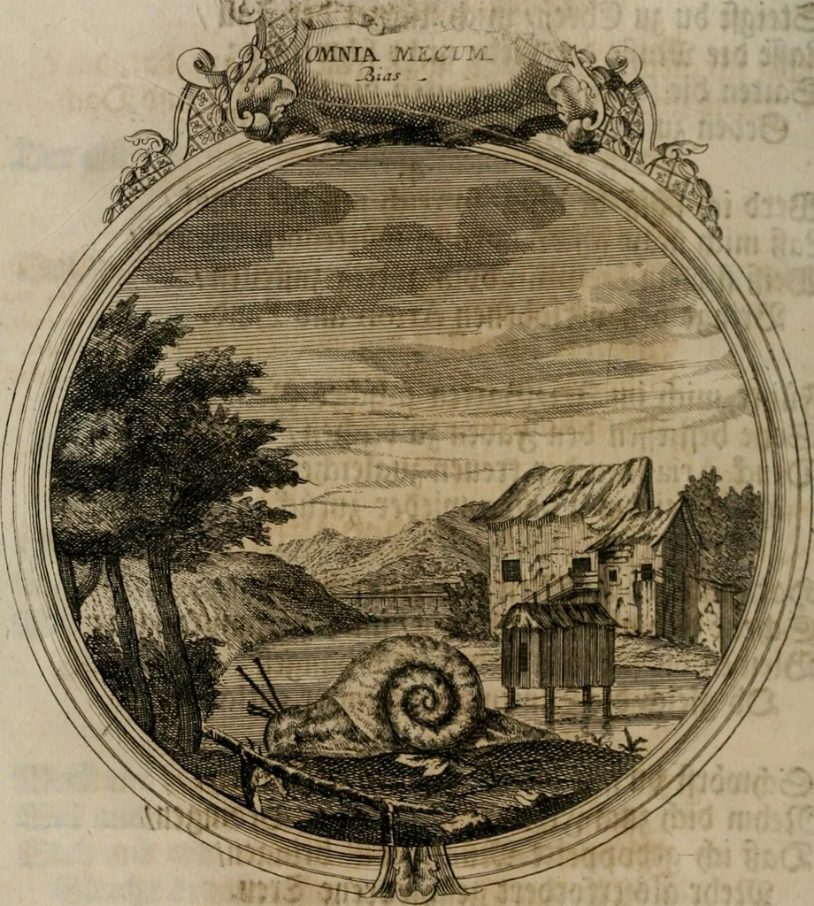 An illustration from Sammlung geist- und sinnreicher Gedancken uber verschiedene aus der Natur, Kunst, und Wissenschafften vorgestellte Sinn-Bilder : durch alle Gattungen der Hoch-Teutschen Reim-Kunst, theils zur Jugendsamen Lehr, und nutzlicher Gemüths-Ergötzung, theils zur angenehmen Gesang, 1749, leaf 171