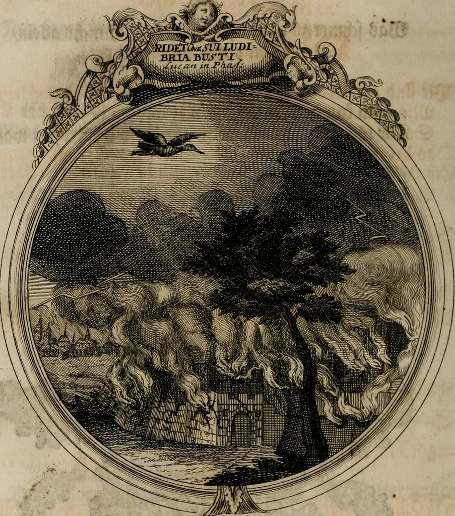 An illustration from Sammlung geist- und sinnreicher Gedancken uber verschiedene aus der Natur, Kunst, und Wissenschafften vorgestellte Sinn-Bilder : durch alle Gattungen der Hoch-Teutschen Reim-Kunst, theils zur Jugendsamen Lehr, und nutzlicher Gemüths-Ergötzung, theils zur angenehmen Gesang, 1749, leaf 193