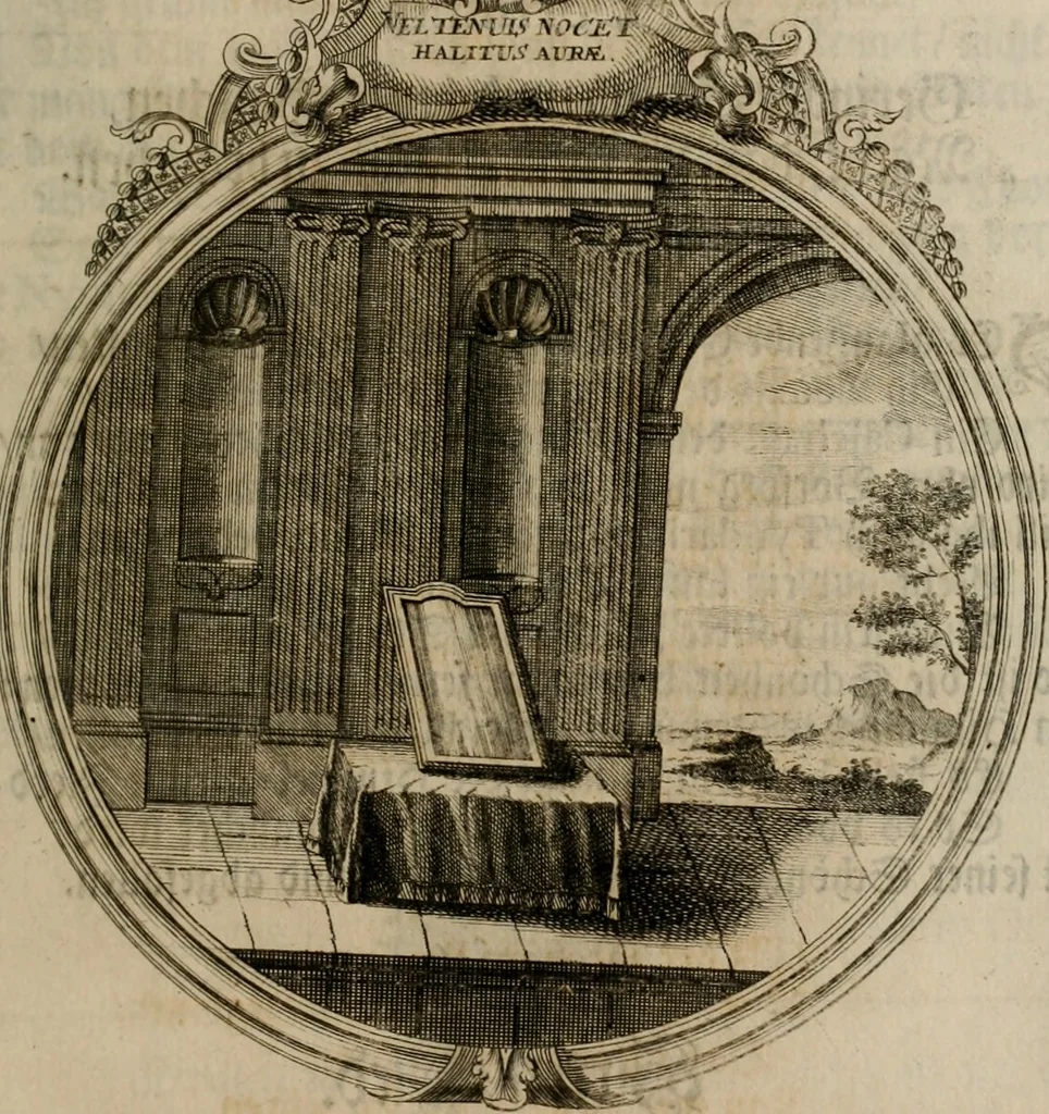 An illustration from Sammlung geist- und sinnreicher Gedancken uber verschiedene aus der Natur, Kunst, und Wissenschafften vorgestellte Sinn-Bilder : durch alle Gattungen der Hoch-Teutschen Reim-Kunst, theils zur Jugendsamen Lehr, und nutzlicher Gemüths-Ergötzung, theils zur angenehmen Gesang, 1749, leaf 58