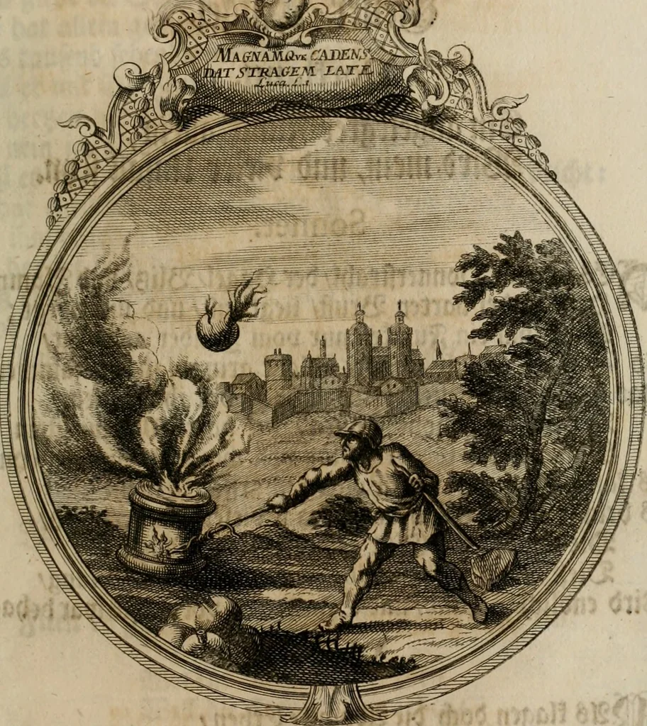 An illustration from Sammlung geist- und sinnreicher Gedancken uber verschiedene aus der Natur, Kunst, und Wissenschafften vorgestellte Sinn-Bilder : durch alle Gattungen der Hoch-Teutschen Reim-Kunst, theils zur Jugendsamen Lehr, und nutzlicher Gemüths-Ergötzung, theils zur angenehmen Gesang, 1749, leaf 70