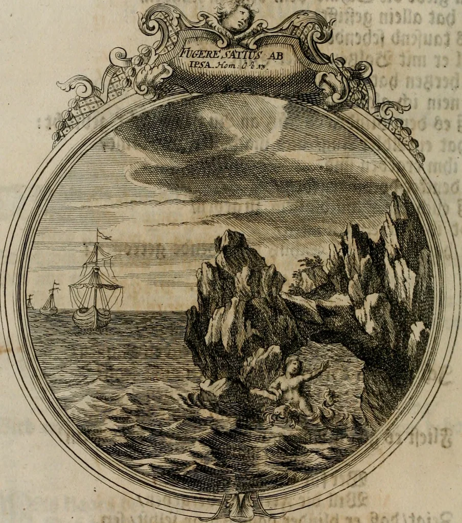 An illustration from Sammlung geist- und sinnreicher Gedancken uber verschiedene aus der Natur, Kunst, und Wissenschafften vorgestellte Sinn-Bilder : durch alle Gattungen der Hoch-Teutschen Reim-Kunst, theils zur Jugendsamen Lehr, und nutzlicher Gemüths-Ergötzung, theils zur angenehmen Gesang, 1749, leaf 73