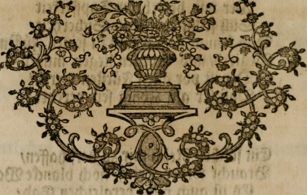 An illustration from Sammlung geist- und sinnreicher Gedancken uber verschiedene aus der Natur, Kunst, und Wissenschafften vorgestellte Sinn-Bilder : durch alle Gattungen der Hoch-Teutschen Reim-Kunst, theils zur Jugendsamen Lehr, und nutzlicher Gemüths-Ergötzung, theils zur angenehmen Gesang, 1749, leaf 9