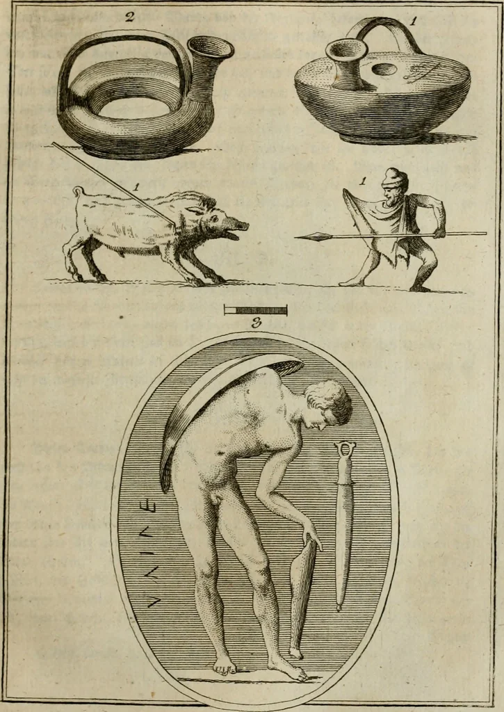 An illustration from Sammlung von Aegyptischen, Hetrurischen, Griechischen und Romischen Alterthümern, 1766, leaf 176