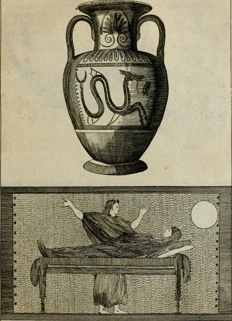 An illustration from Sammlung von Aegyptischen, Hetrurischen, Griechischen und Romischen Alterthümern, 1766, leaf 186