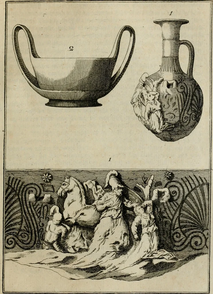 An illustration from Sammlung von Aegyptischen, Hetrurischen, Griechischen und Romischen Alterthümern, 1766, leaf 188