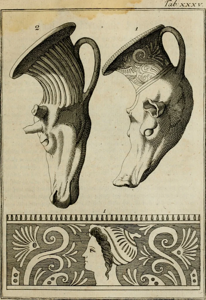 An illustration from Sammlung von Aegyptischen, Hetrurischen, Griechischen und Romischen Alterthümern, 1766, leaf 196