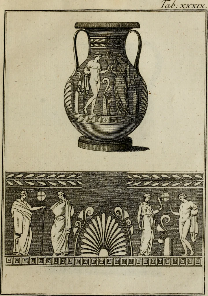 An illustration from Sammlung von Aegyptischen, Hetrurischen, Griechischen und Romischen Alterthümern, 1766, leaf 210