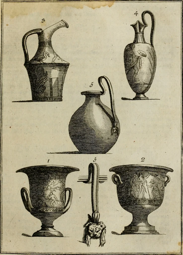 An illustration from Sammlung von Aegyptischen, Hetrurischen, Griechischen und Romischen Alterthümern, 1766, leaf 222