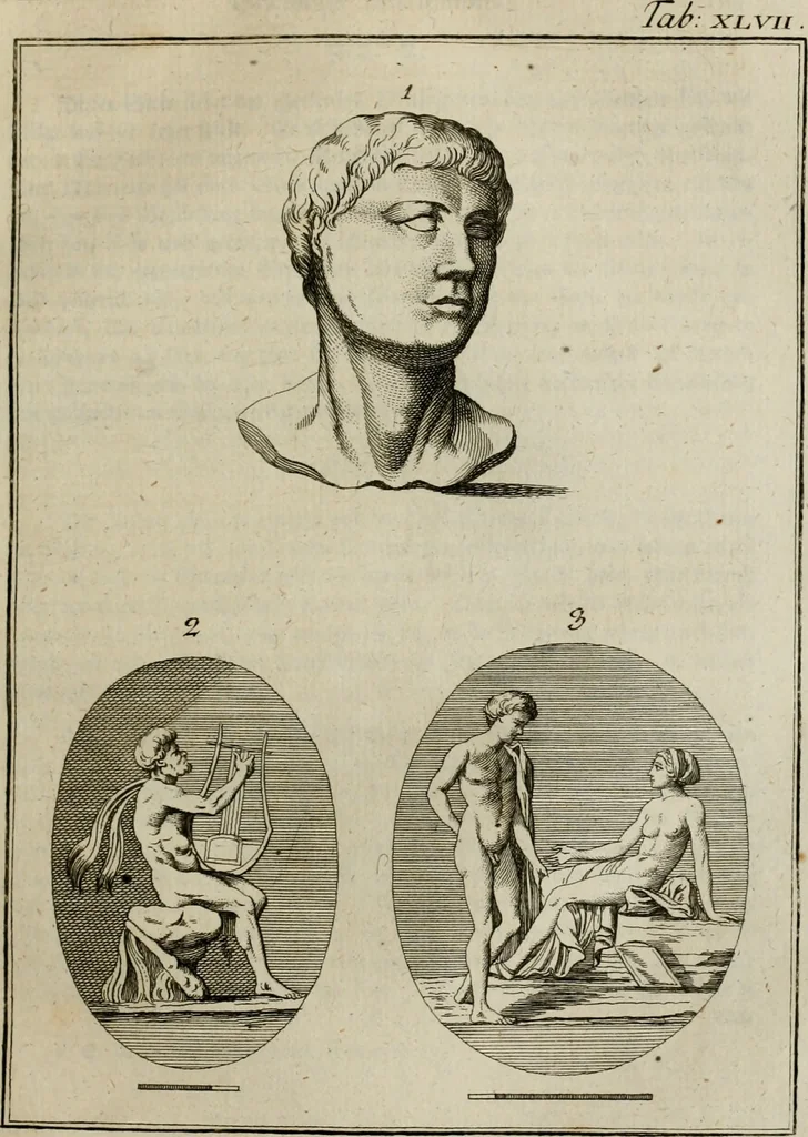 An illustration from Sammlung von Aegyptischen, Hetrurischen, Griechischen und Romischen Alterthümern, 1766, leaf 246