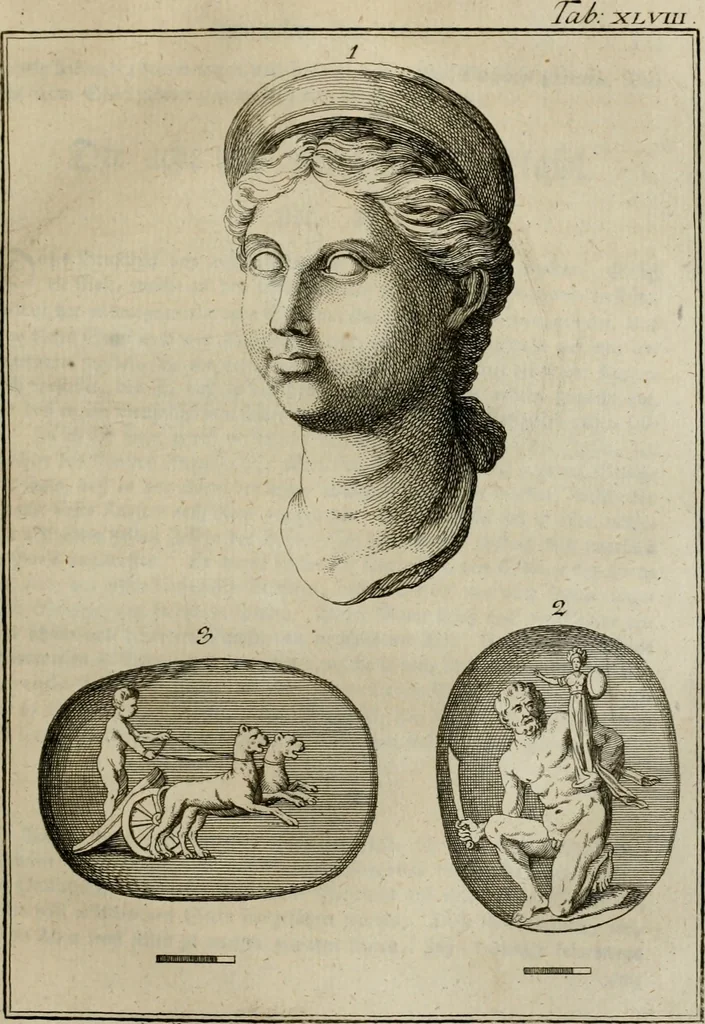 An illustration from Sammlung von Aegyptischen, Hetrurischen, Griechischen und Romischen Alterthümern, 1766, leaf 250