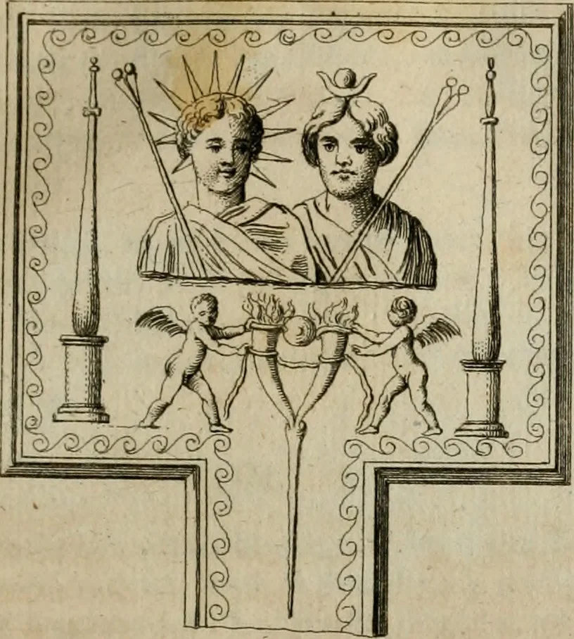An illustration from Sammlung von Aegyptischen, Hetrurischen, Griechischen und Romischen Alterthümern, 1766, leaf 414
