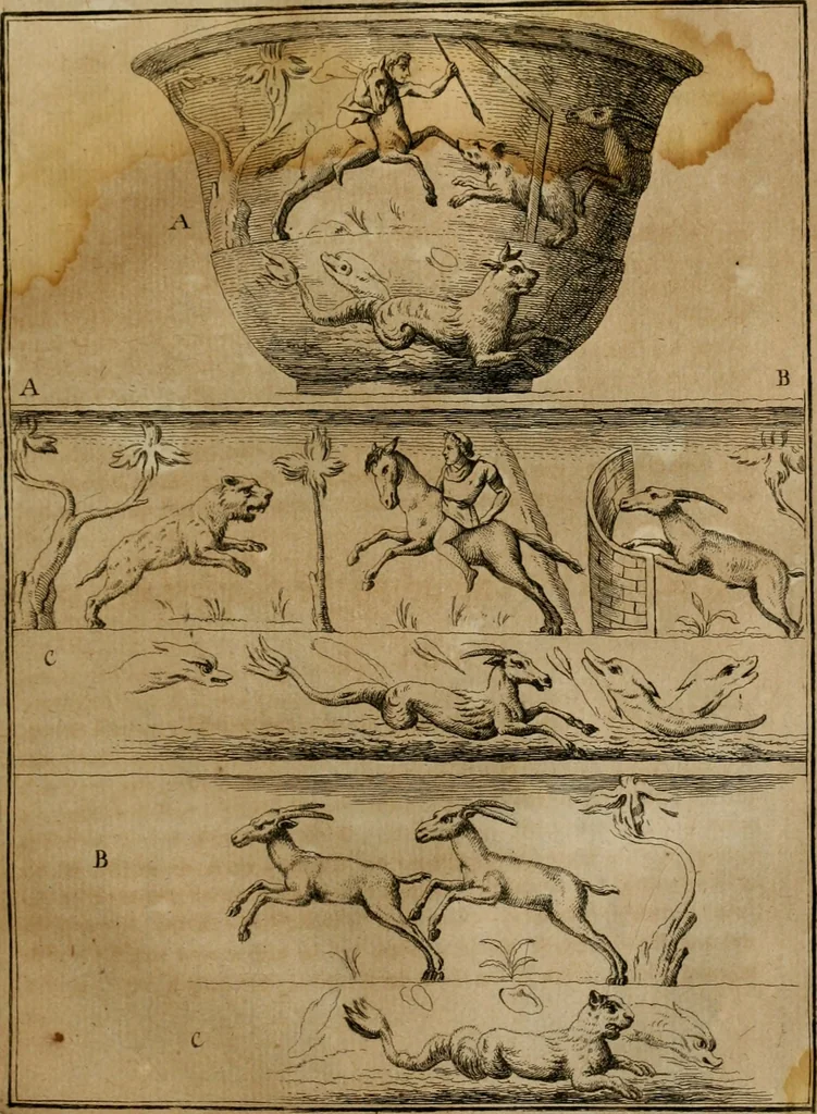 An illustration from Sammlung von Aegyptischen, Hetrurischen, Griechischen und Romischen Alterthümern, 1766, leaf 418
