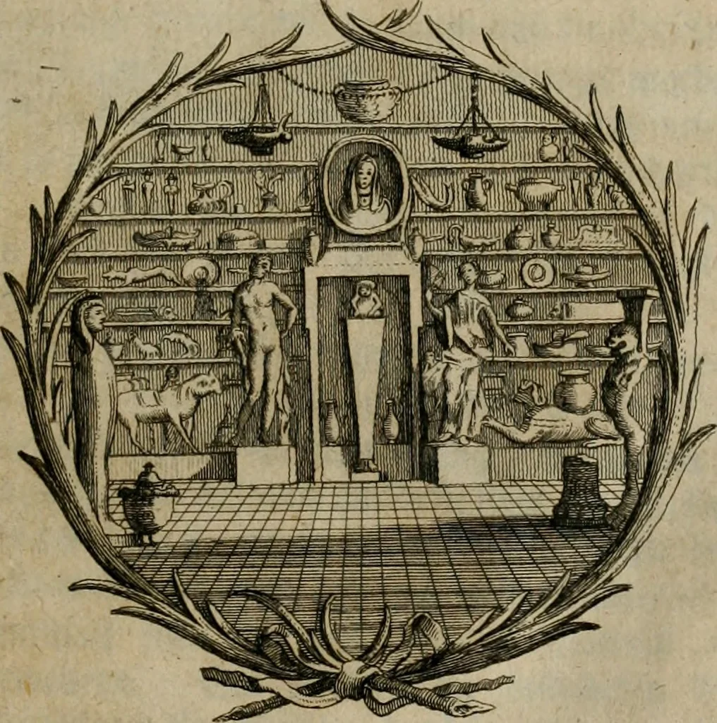 An illustration from Sammlung von Aegyptischen, Hetrurischen, Griechischen und Romischen Alterthümern, 1766, leaf 6