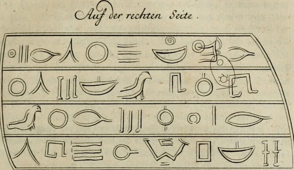 An illustration from Sammlung von Aegyptischen, Hetrurischen, Griechischen und Romischen Alterthümern, 1766, leaf 98
