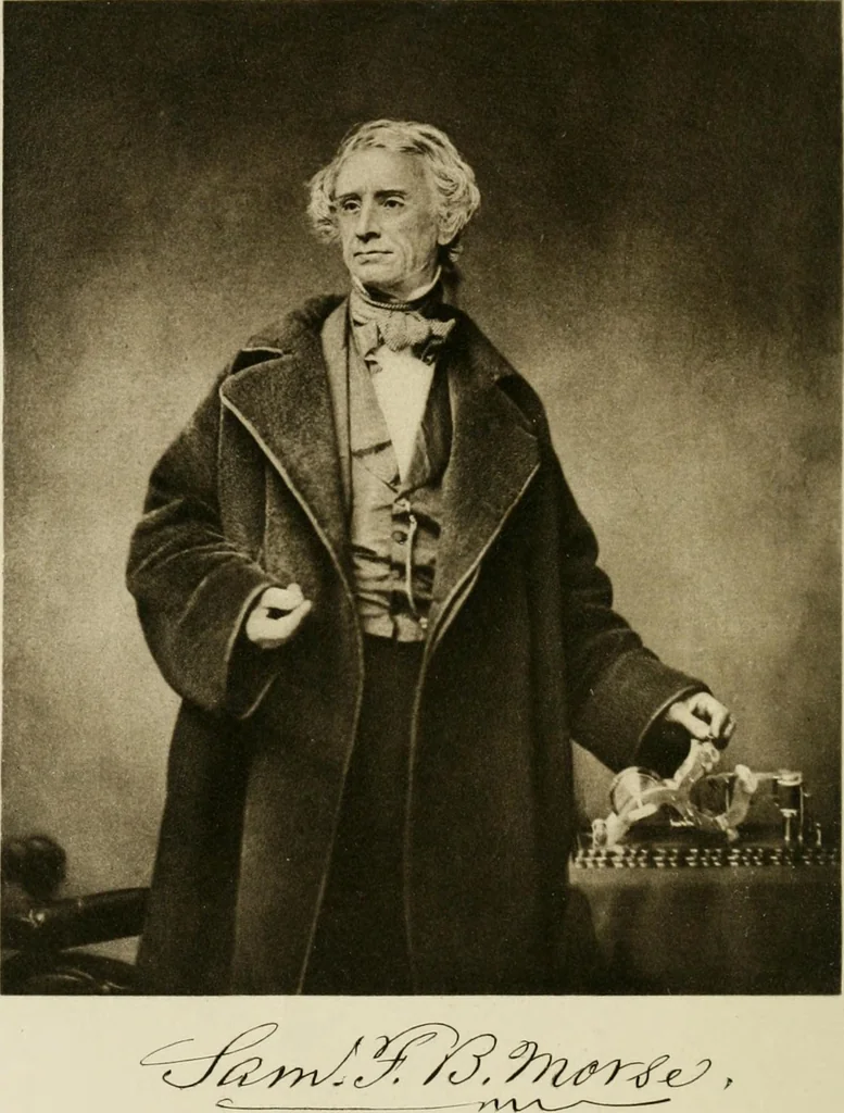 An illustration from Samuel F.B. Morse: his letters and journals. Edited and supplemented by his son Edward Lind Morse; illustrated with reporductions of his paintings and with notes and diagrams bearing on the invention of the telegraph, 1914, leaf 9