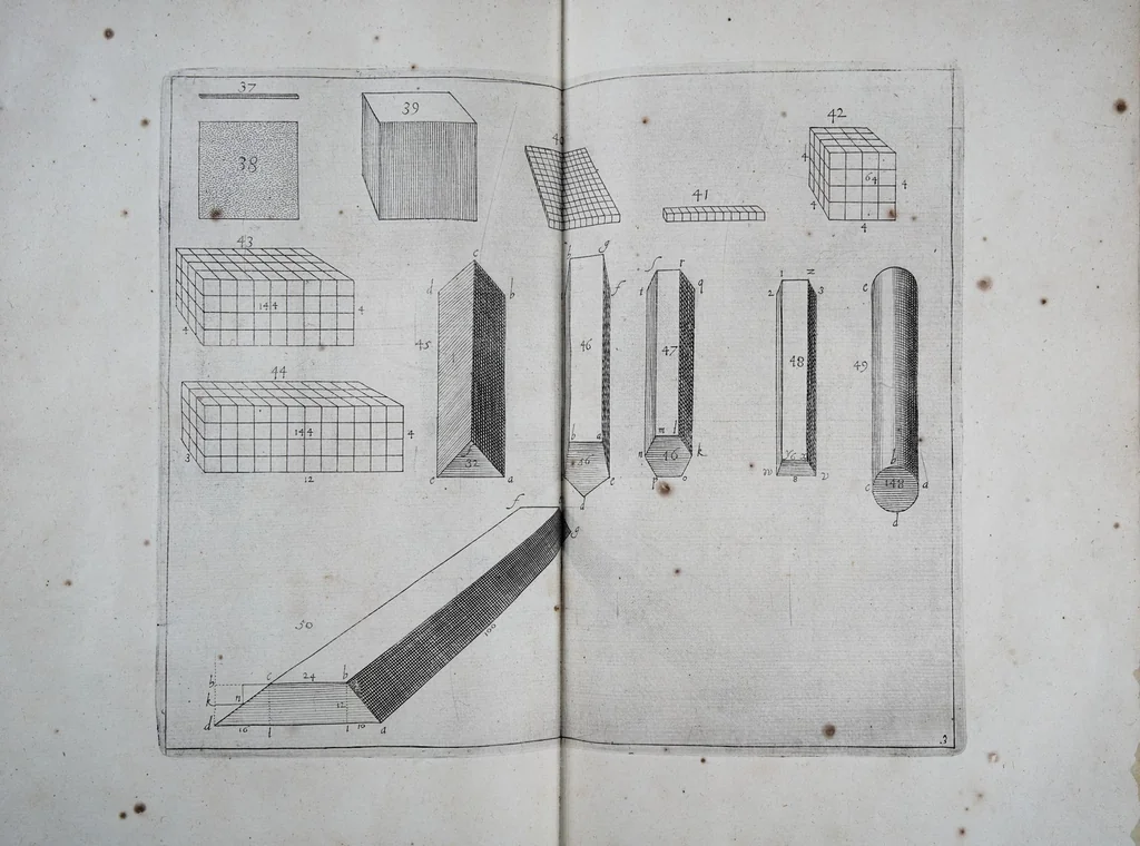 An illustration from Samuelis Marolois, mathematicorum sui seculi facile principis, Mathematicum opus absolutissimum : continens geometriae, fortificationis, architecturae, & perspectivae theoreticae ac practicae regulas, demonstrationes, & figuras perfectissimas, 1633, leaf 241