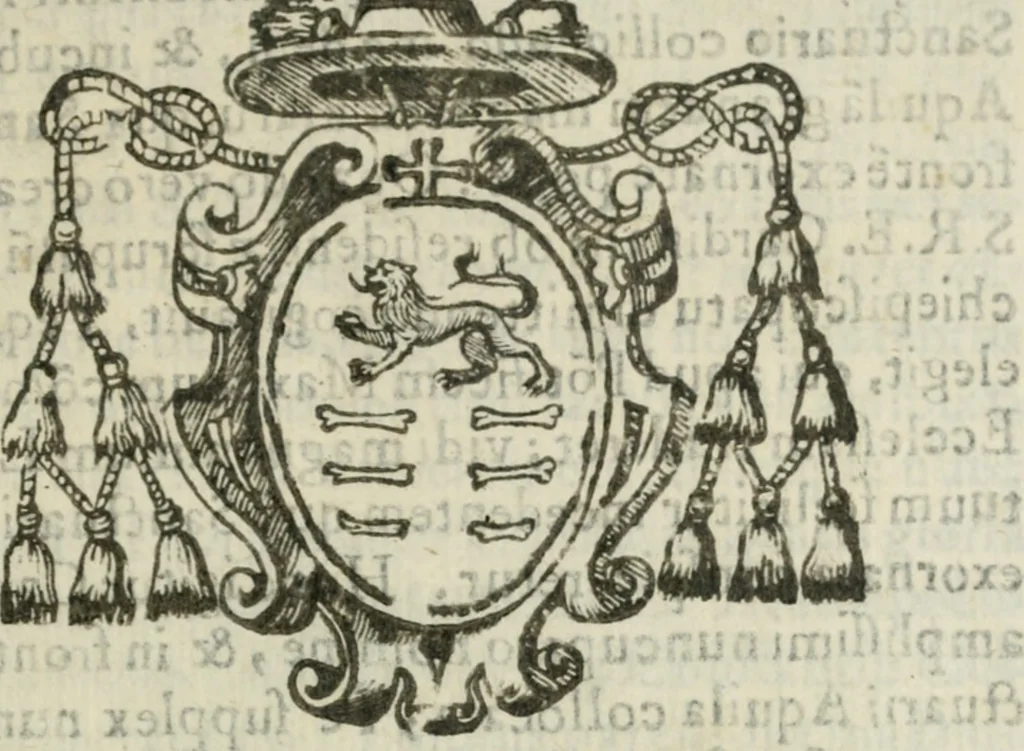 An illustration from Sanctuarium Capuanum : opus in quo sacrae res Capuae, et per occasionem plura, tam ad diversas civitates regni pertinentia, quàm per se curiosa continentur, 1630, leaf 14