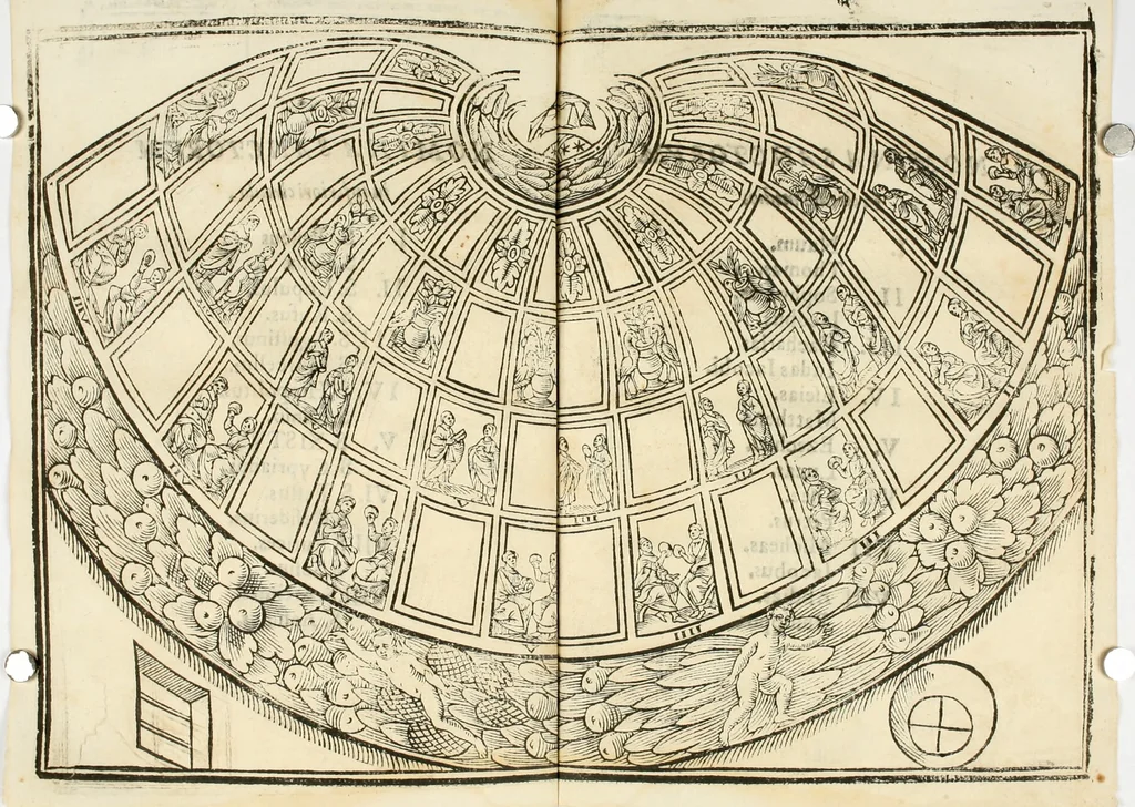 An illustration from Sanctuarium Capuanum : opus in quo sacrae res Capuae, et per occasionem plura, tam ad diversas civitates regni pertinentia, quàm per se curiosa continentur, 1630, leaf 190