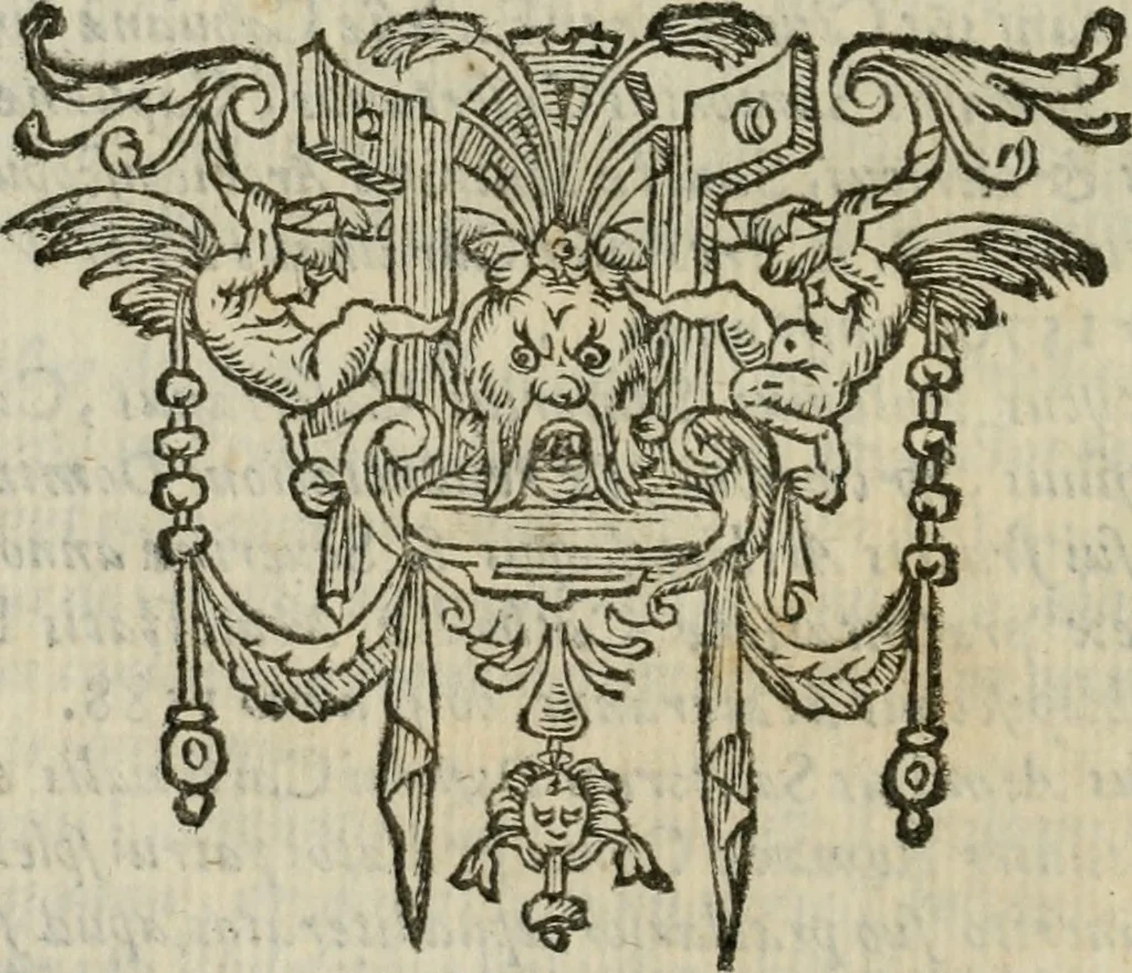 An illustration from Sanctuarium Capuanum : opus in quo sacrae res Capuae, et per occasionem plura, tam ad diversas civitates regni pertinentia, quàm per se curiosa continentur, 1630, leaf 263