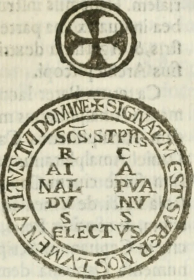 An illustration from Sanctuarium Capuanum : opus in quo sacrae res Capuae, et per occasionem plura, tam ad diversas civitates regni pertinentia, quàm per se curiosa continentur, 1630, leaf 304