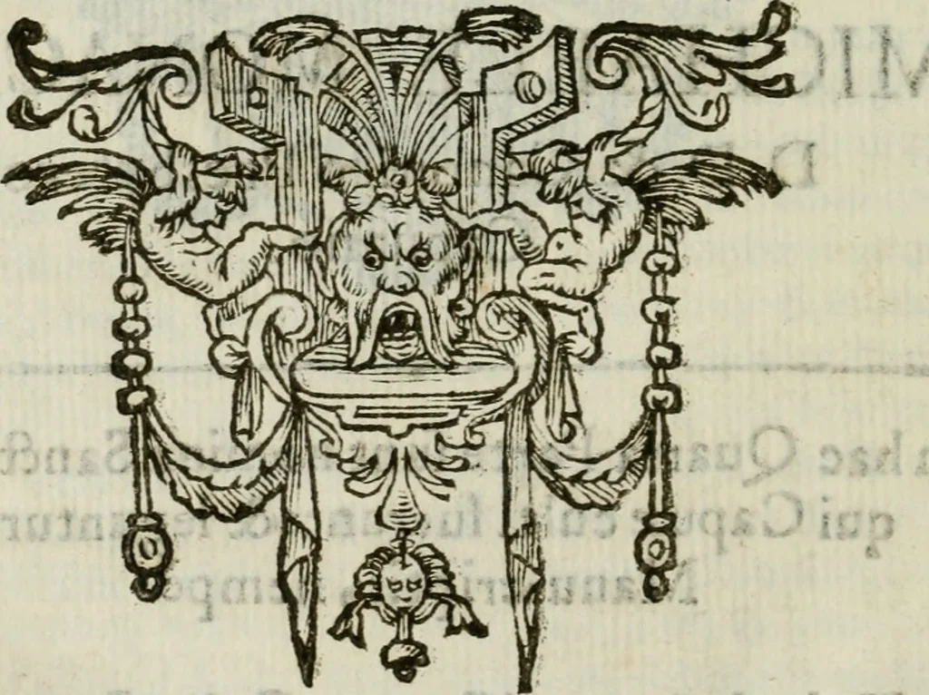 An illustration from Sanctuarium Capuanum : opus in quo sacrae res Capuae, et per occasionem plura, tam ad diversas civitates regni pertinentia, quàm per se curiosa continentur, 1630, leaf 457