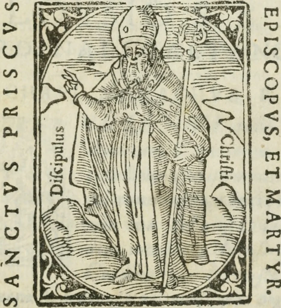 An illustration from Sanctuarium Capuanum : opus in quo sacrae res Capuae, et per occasionem plura, tam ad diversas civitates regni pertinentia, quàm per se curiosa continentur, 1630, leaf 6