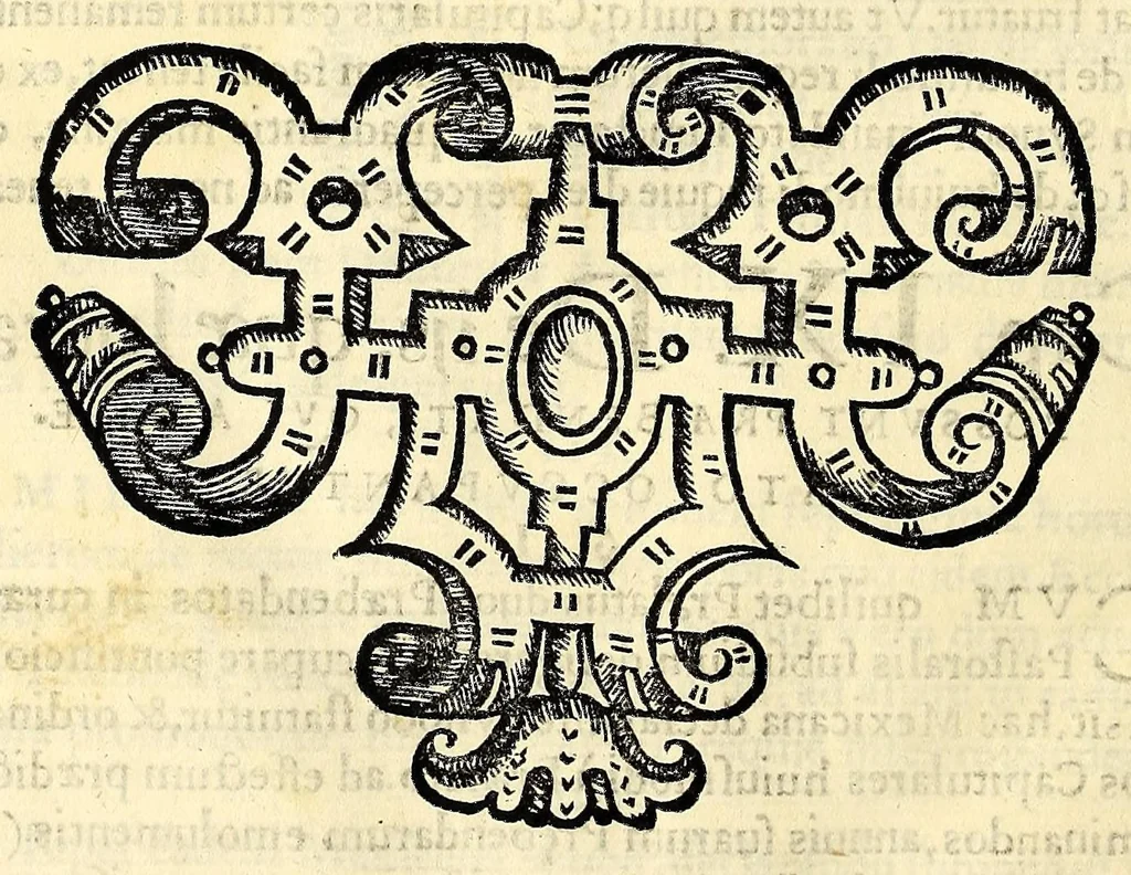 An illustration from Sanctum prouinciale concilium Mexici celebratum anno D[omi]ni millessmo. quingentessmo. octuagessimo quinto. : Praesidente in eo Illmo. ac Rmo. D. D. Petro Moya de Contreras Archiepo. Mexicano. Romae confirmatum die vigessima septima Octobris anno. 1589. Nunc vero ad instantiam et ex sumptibus Illmi. ac Rmi. D. D. Ioannis de la Serna Archiep. Mexican. iussu regio editum, 1622, leaf 290