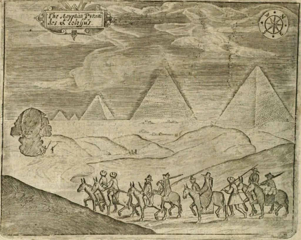 An illustration from Sandys Travels: containing an history of the original and present state of the Turkish empire ... the Mahometan religion and ceremonies. A description of Constantinople ... also, of Greece ... Of Ægypt ... A description of the Holy-Land ... Lastly, Italy described, and the islands adjoining. Illustrated with fifty graven maps and figures, 1673, leaf 117