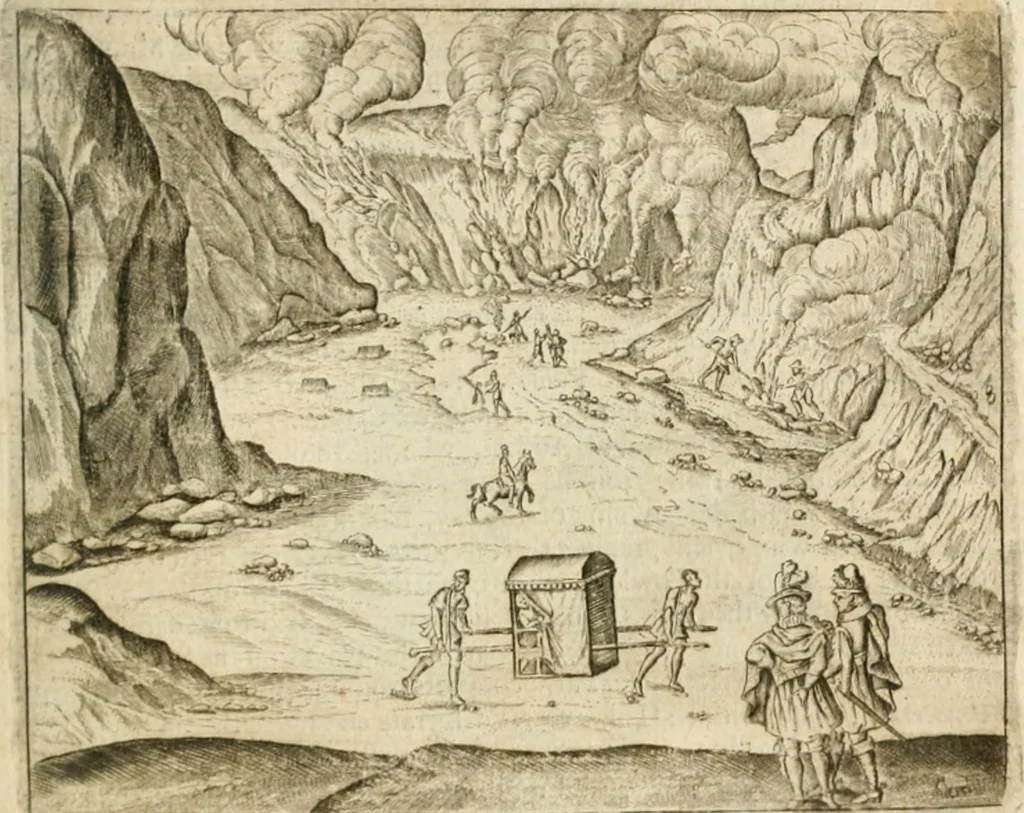 An illustration from Sandys Travels: containing an history of the original and present state of the Turkish empire ... the Mahometan religion and ceremonies. A description of Constantinople ... also, of Greece ... Of Ægypt ... A description of the Holy-Land ... Lastly, Italy described, and the islands adjoining. Illustrated with fifty graven maps and figures, 1673, leaf 226