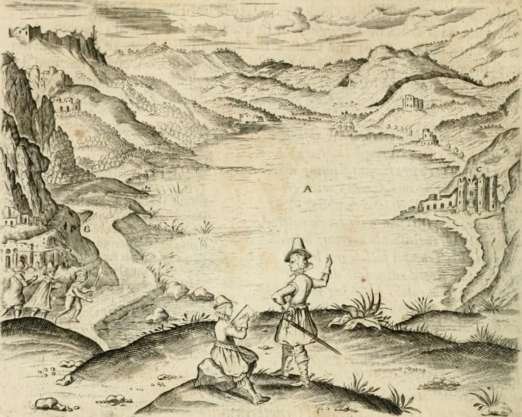 An illustration from Sandys Travels: containing an history of the original and present state of the Turkish empire ... the Mahometan religion and ceremonies. A description of Constantinople ... also, of Greece ... Of Ægypt ... A description of the Holy-Land ... Lastly, Italy described, and the islands adjoining. Illustrated with fifty graven maps and figures, 1673, leaf 235