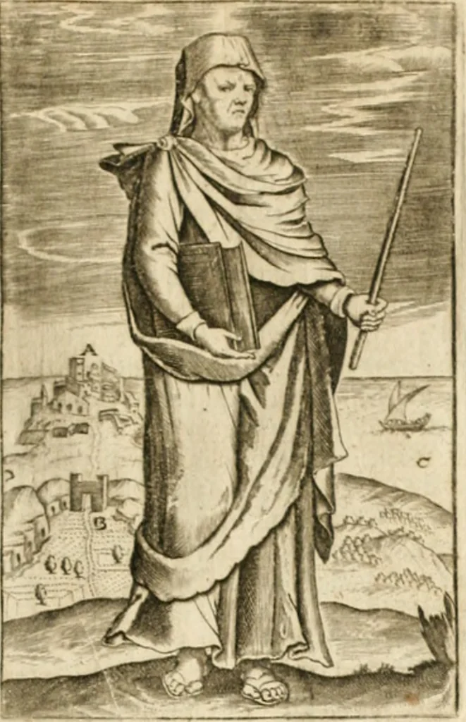 An illustration from Sandys Travels: containing an history of the original and present state of the Turkish empire ... the Mahometan religion and ceremonies. A description of Constantinople ... also, of Greece ... Of Ægypt ... A description of the Holy-Land ... Lastly, Italy described, and the islands adjoining. Illustrated with fifty graven maps and figures, 1673, leaf 240