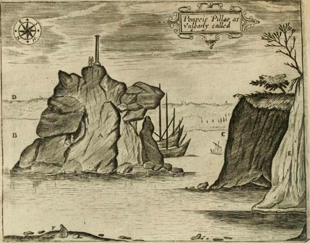 An illustration from Sandys Travels: containing an history of the original and present state of the Turkish empire ... the Mahometan religion and ceremonies. A description of Constantinople ... also, of Greece ... Of Ægypt ... A description of the Holy-Land ... Lastly, Italy described, and the islands adjoining. Illustrated with fifty graven maps and figures, 1673, leaf 49
