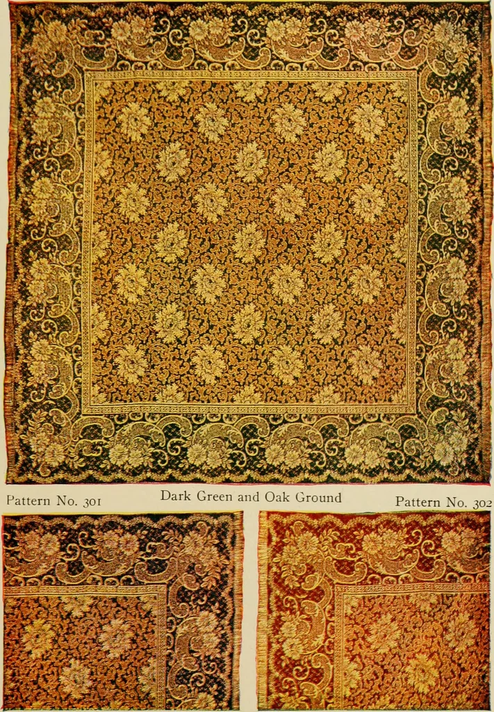 An illustration from Sanitary Manufacturing Company ... rugs and art squares, lace curtains and upholstery goods., 1904, leaf 12