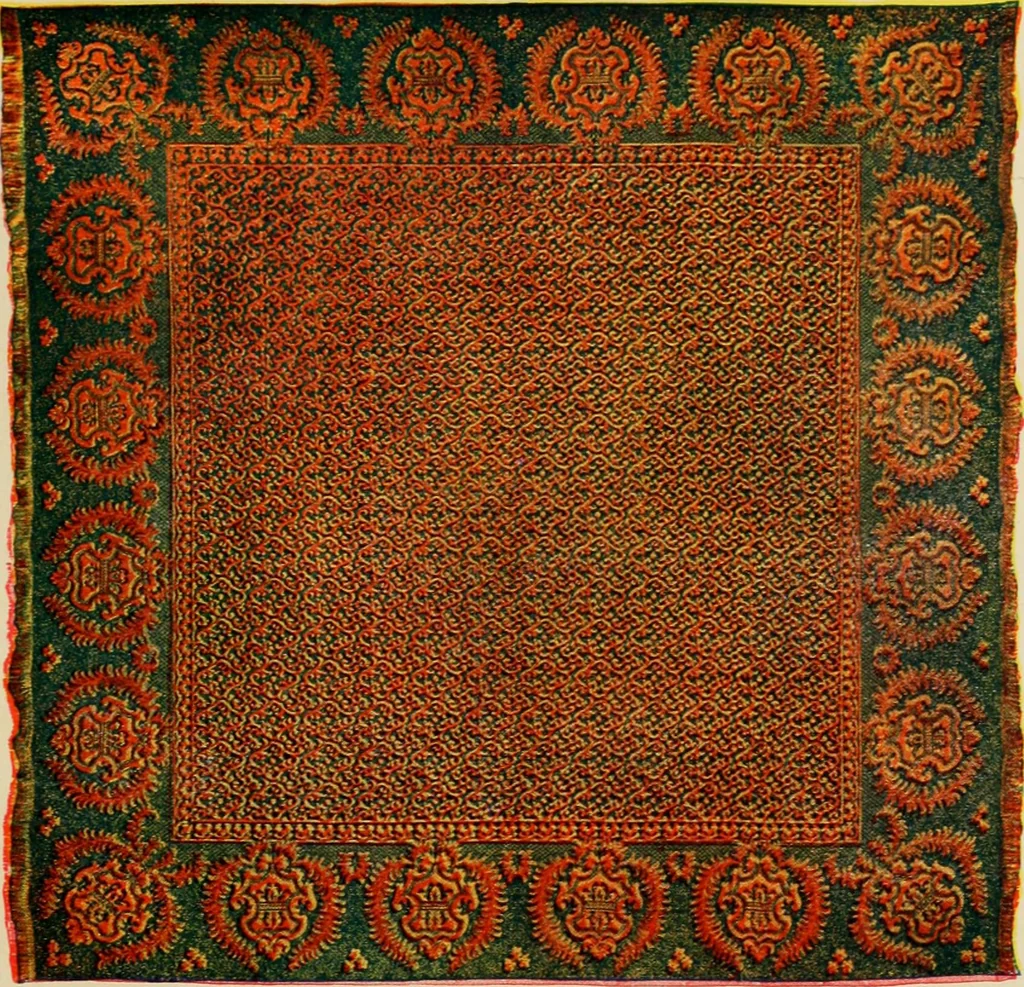 An illustration from Sanitary Manufacturing Company ... rugs and art squares, lace curtains and upholstery goods., 1904, leaf 14