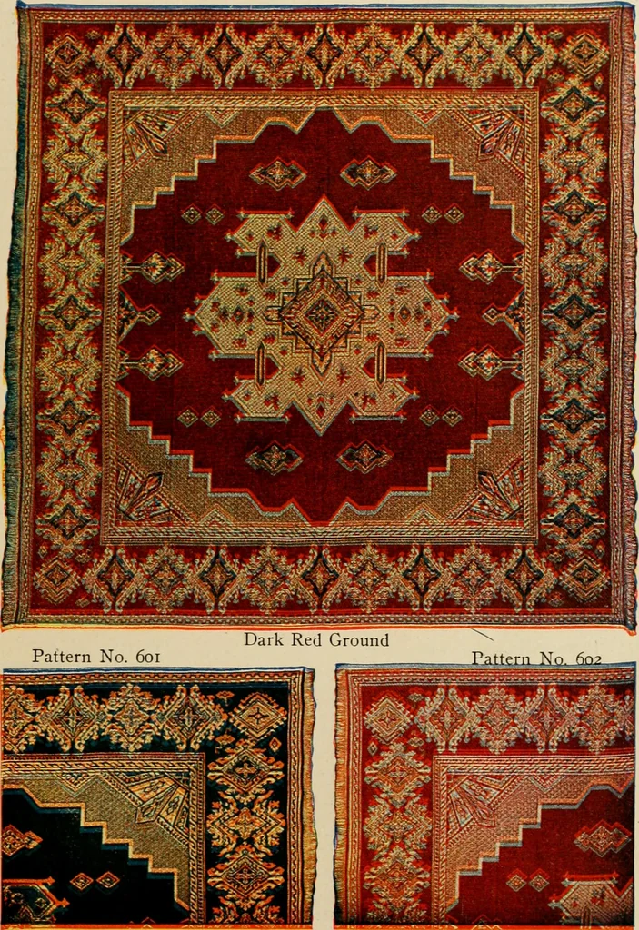 An illustration from Sanitary Manufacturing Company ... rugs and art squares, lace curtains and upholstery goods., 1904, leaf 20