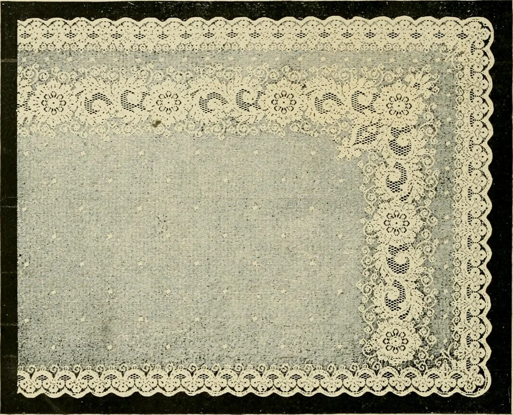 An illustration from Sanitary Manufacturing Company ... rugs and art squares, lace curtains and upholstery goods., 1904, leaf 47