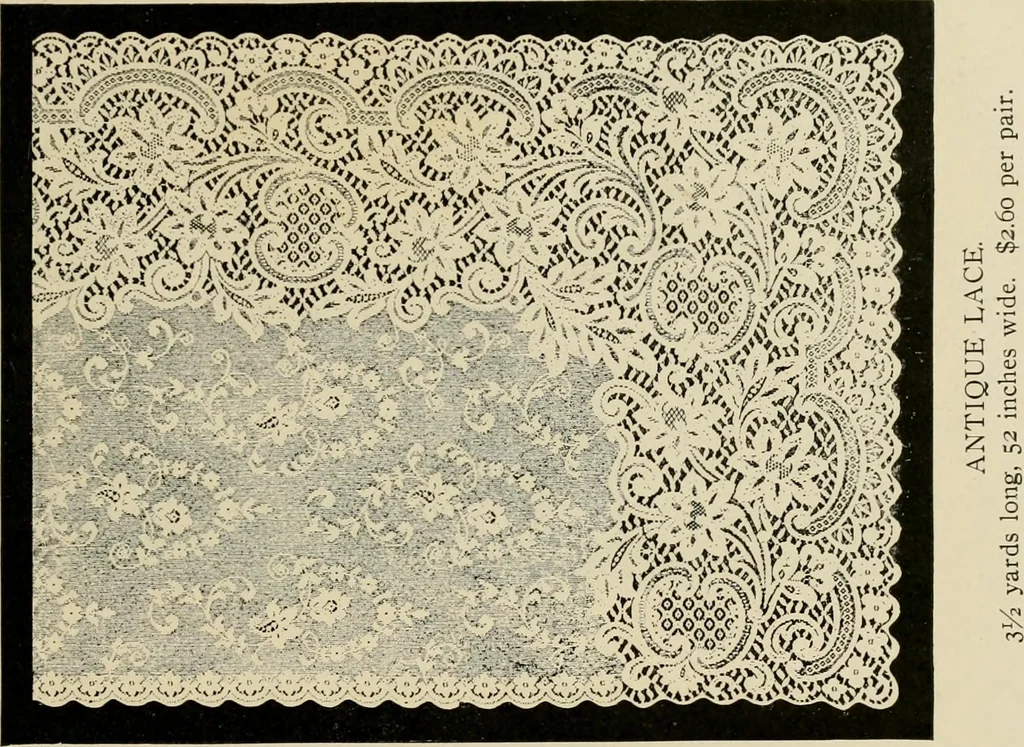 An illustration from Sanitary Manufacturing Company ... rugs and art squares, lace curtains and upholstery goods., 1904, leaf 48