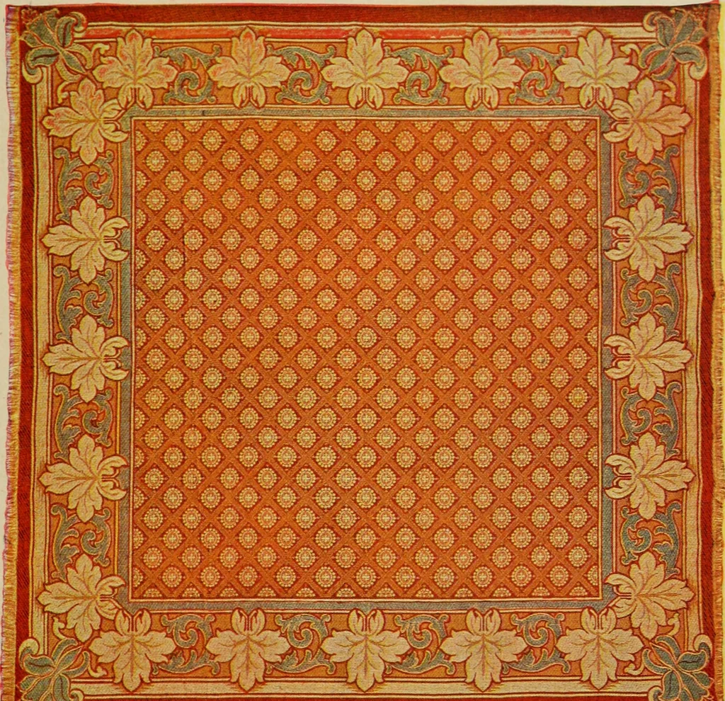 An illustration from Sanitary Manufacturing Co., Inc., manufacturers of Brusselette art rugs and upholstery specialties., 1902, leaf 10