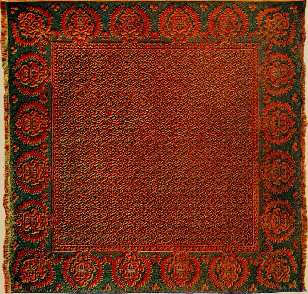 An illustration from Sanitary Manufacturing Co., Inc., manufacturers of Brusselette art rugs and upholstery specialties., 1902, leaf 14