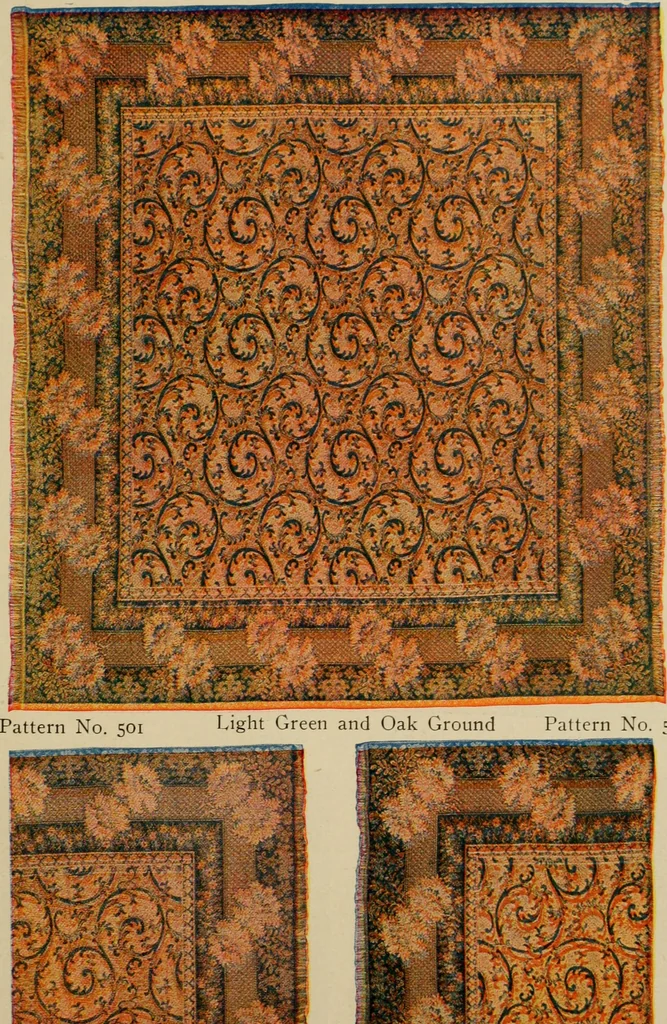 An illustration from Sanitary Manufacturing Co., Inc., manufacturers of Brusselette art rugs and upholstery specialties., 1902, leaf 16