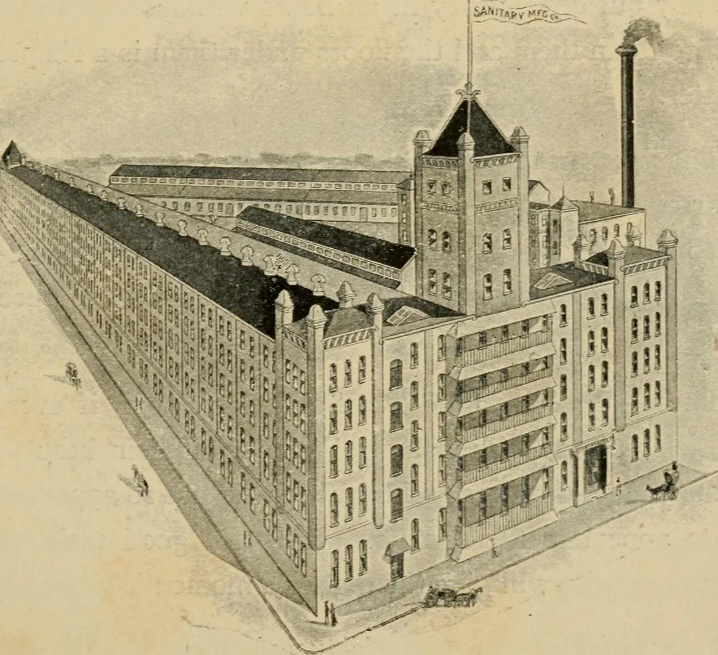 An illustration from Sanitary Manufacturing Co., Inc., manufacturers of Brusselette art rugs and upholstery specialties., 1902, leaf 4