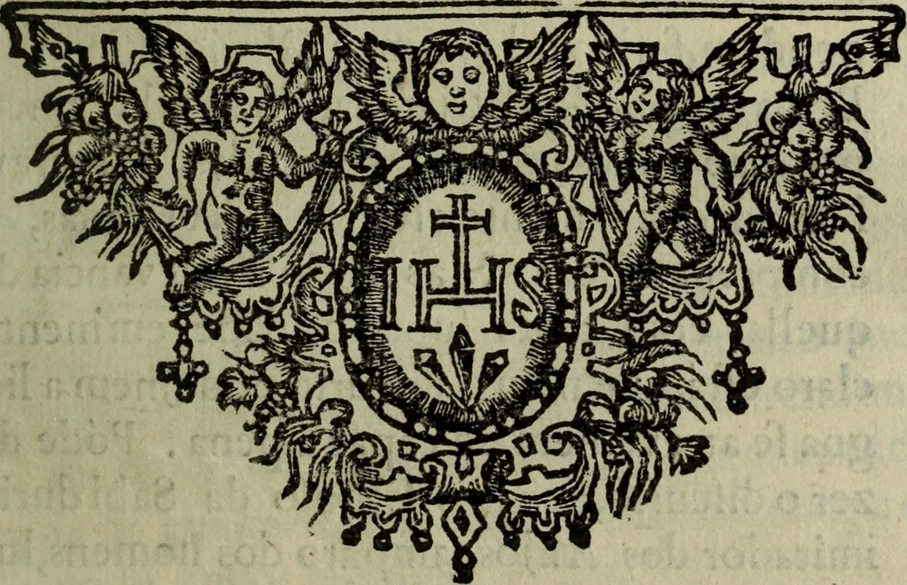An illustration from Saphira veneziana, e Jacinto portuguez : vida, morte, heroycas virtudes, & maravilhas ràras do gloriosissimo protopatriarcha S. Lourenço Justiniano, e do veneravel padre Antonio da Cõceiçam : livro unico, historico, & panegirico, 1677, leaf 108