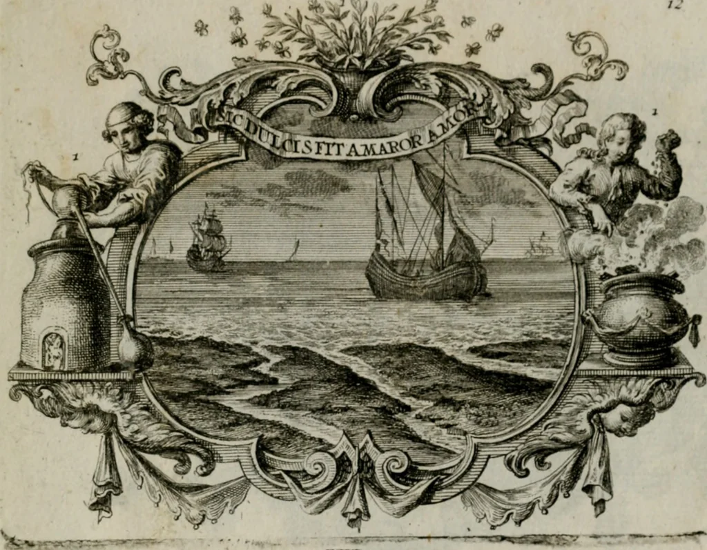 An illustration from Sapientiae symbolica : XIIII. emblematibus prudentiae morumque praecepta, explicans virutis commendationi dicata = Emblematische Weissheits-Regeln : in XIIII. Sinnbildern zur Erweckung der Liebe zur Tugend vorgestellet, 1720, leaf 28