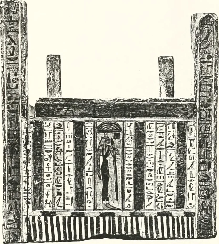 An illustration from Sarcophages de l'époque bubastite à l'époque saïte, 1912, leaf 202
