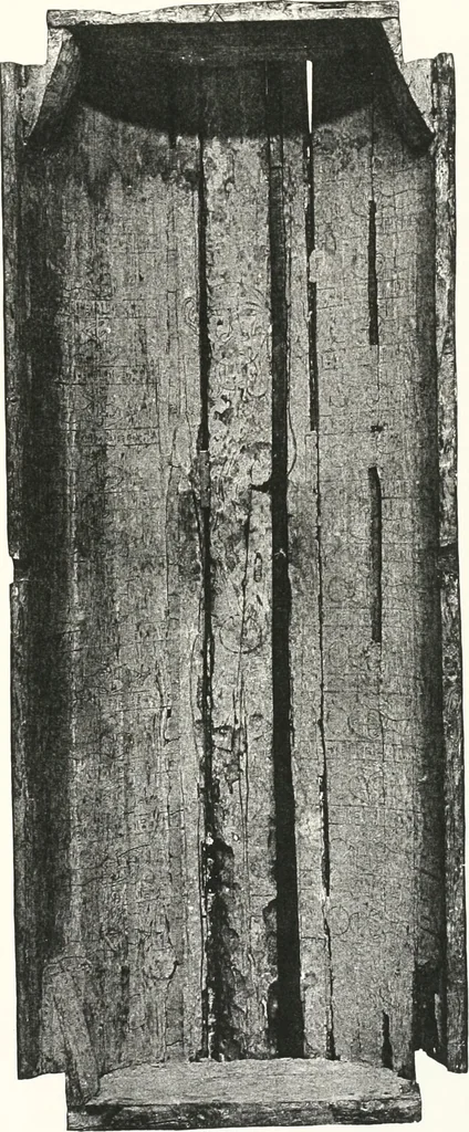 An illustration from Sarcophages de l'époque bubastite à l'époque saïte, 1912, leaf 206