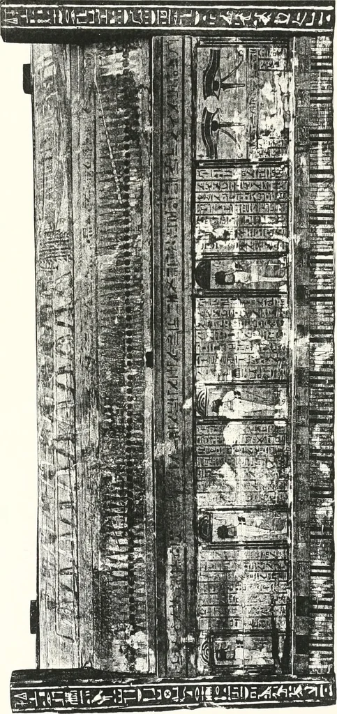 An illustration from Sarcophages de l'époque bubastite à l'époque saïte, 1912, leaf 208