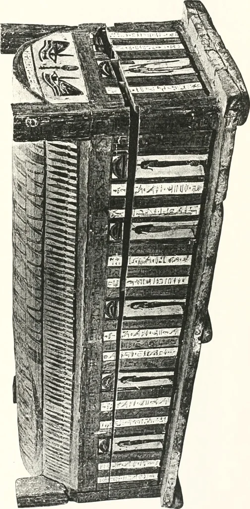 An illustration from Sarcophages de l'époque bubastite à l'époque saïte, 1912, leaf 212