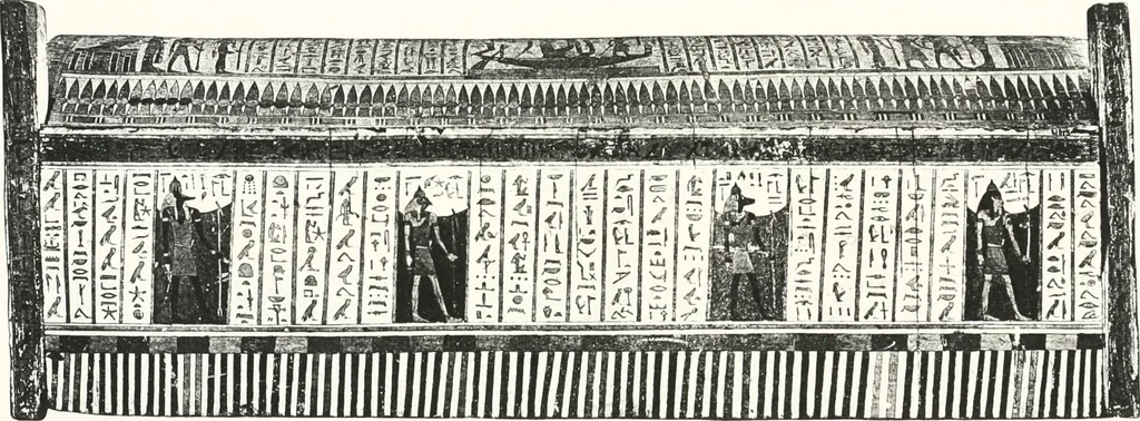 An illustration from Sarcophages de l'époque bubastite à l'époque saïte, 1912, leaf 224
