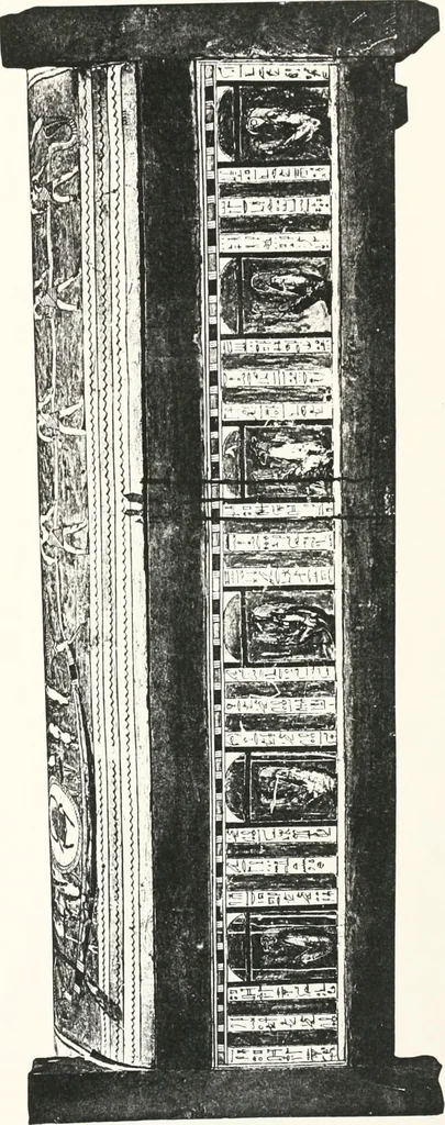 An illustration from Sarcophages de l'époque bubastite à l'époque saïte, 1912, leaf 246