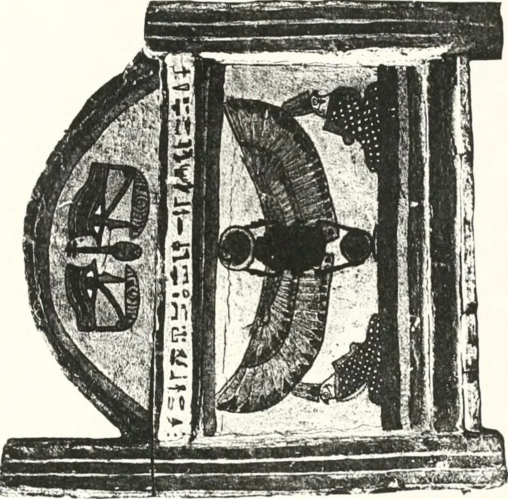 An illustration from Sarcophages de l'époque bubastite à l'époque saïte, 1912, leaf 250